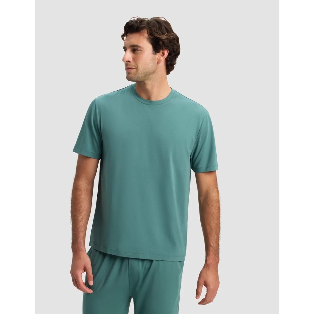 Cozy Earth Mens First Layer Pajama Short Sleeve Tee Sea Green‎ M